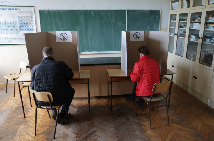 Presidential and parliamentary elections at a polling centre in a school in Livno