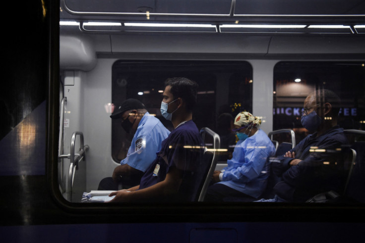 Healthcare workers leave following a shift change in Texas