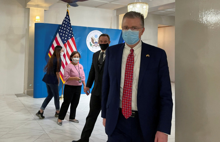 U.S. assistant Secretary of State for East Asia Daniel Kritenbrink arrives at a roundtable in Bangkok