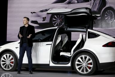 Tesla Motors CEO Elon Musk introduces the Model X electric sports-utility vehicles during a presentation in Fremont, California