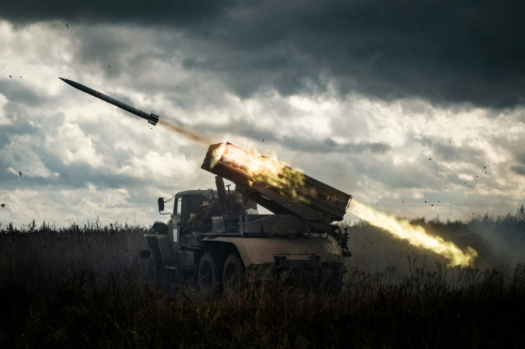 Ukrainian artillery crews use Soviet-era gear like the BM-21 'Grad' multiple-rocket launcher against the Russian invader