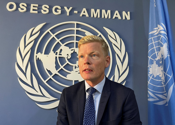 United Nations special envoy for Yemen, Hans Grundberg, speaks during an interview with Reuters in Amman