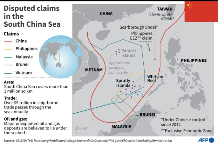 Map showing disputed claims in the South China Sea.