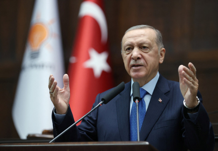Turkish President Erdogan addresses his ruling AKP lawmakers in Ankara
