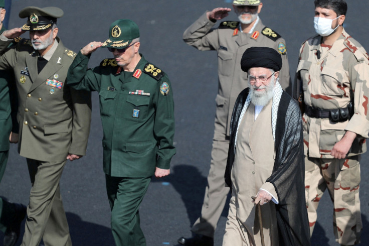 Iran's Supreme Leader Ayatollah Ali Khamenei attends a graduation ceremony for armed Forces Officers' Universities at the police academy in Tehran