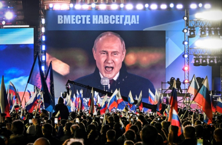 'Victory will be ours', President Vladimir Putin tells a packed crowd on Moscow's Red Square