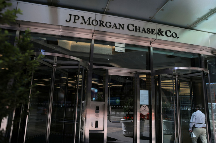 A person enters the JPMorgan Chase & Co. New York Head Quarters in Manhattan, New York City