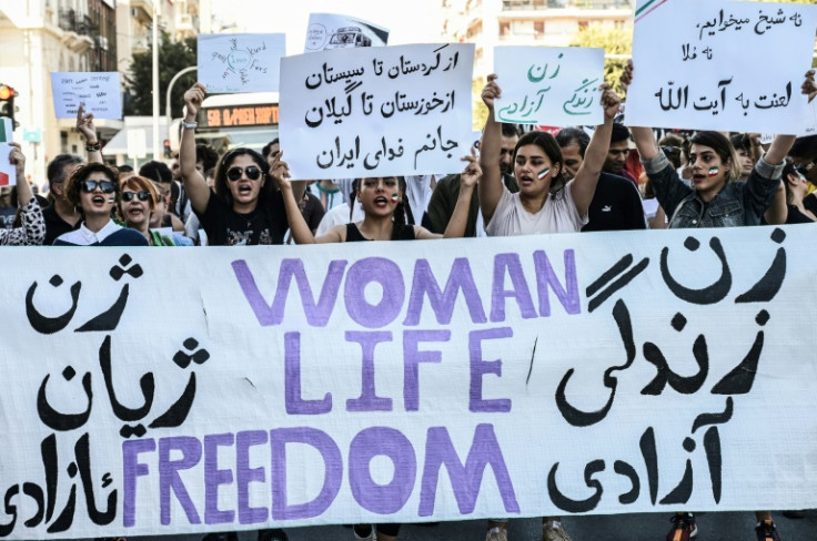 Iranians living in Greece rally in Thessaloniki over the death of Mahsa Amini, 22