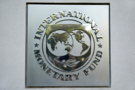 The International Monetary Fund logo is seen at IMF headquarters in Washington