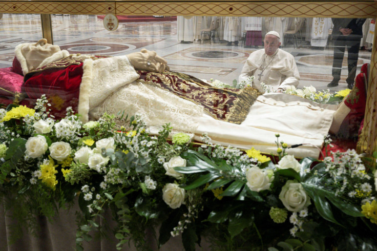 SENSITIVE MATERIAL: Pope Francis celebrates mass to mark the 60th anniversary of the Second Vatican Council, at the Vatican