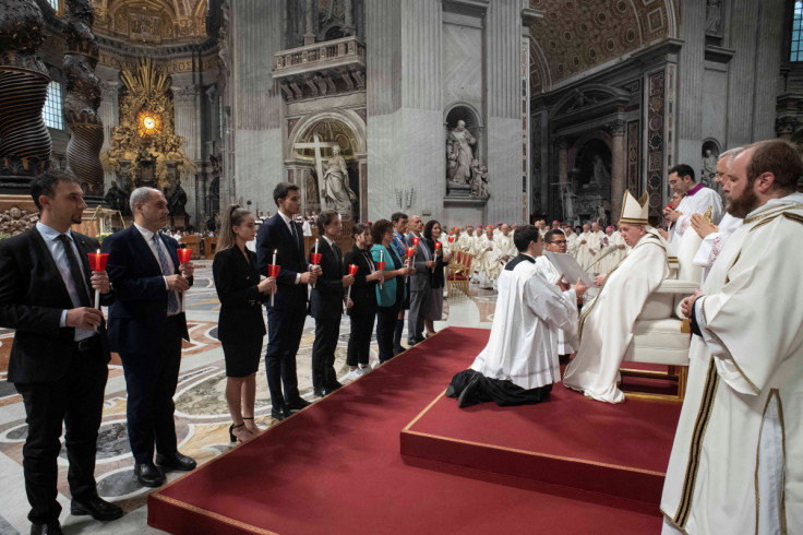 Pope Francis celebrates mass to mark the 60th anniversary of the Second Vatican Council, at the Vatican