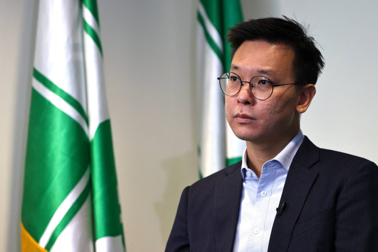 PLin Fei-fan, deputy secretary general of Taiwan's ruling Democratic Progressive Party speaks to Reuters at their office in Taipei