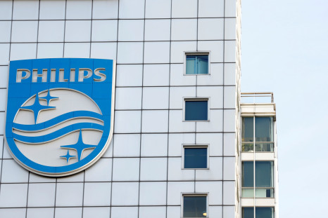 Logo of Dutch technology company Philips is seen at its company headquarters in Amsterdam
