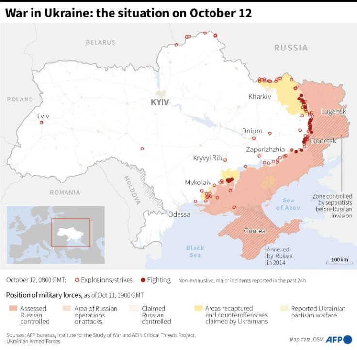 Kyiv said Wednesday that it had retaken five more settlements in the southern region of Kherson