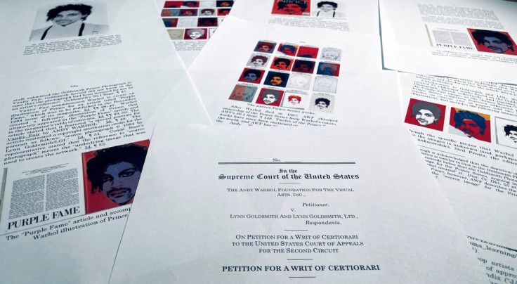 Pages of the petition to the U.S. Supreme Court in the Andy Warhol Foundation's case against photographer Lynn Goldsmith are seen in Washington