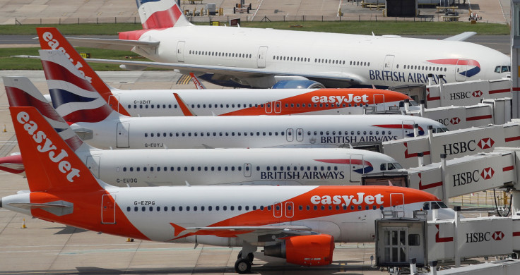 British Airways and Easyjet aircraft are parked at the South Terminal at Gatwick Airport, in Crawley