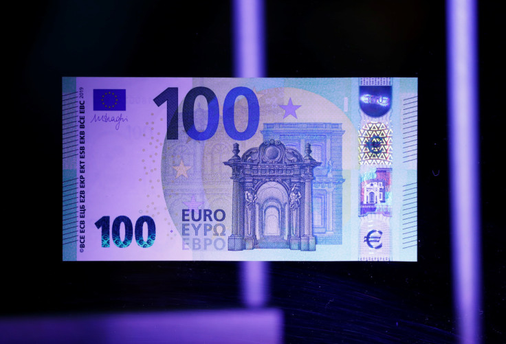 A new 100-euro banknote is presented at the ECB headquarters in Frankfurt
