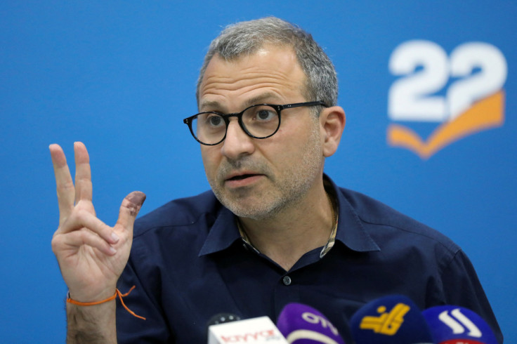 Gebran Bassil, leader of Lebanon's Free Patriotic Movement, speaks during a news conference in Sin El Fil