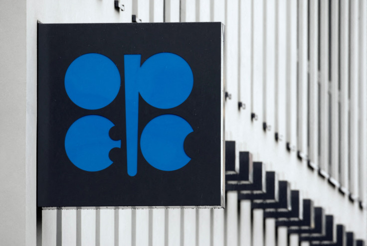 The OPEC logo is pictured on the wall of the new OPEC headquarters in Vienna
