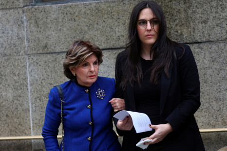 Attorney Gloria Allred escorts Kelsey Harbert an accuser of Actor Cuba Gooding Jr. at New York Criminal Court