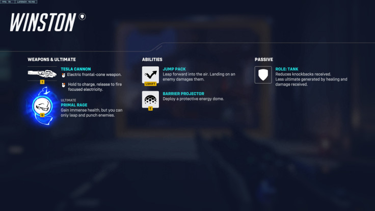 Overwatch 2 - Winston's list of abilities