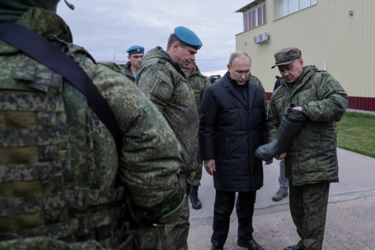 Russian President Vladimir Putin inspects preparations of mobilised reservists at a military training centre in Ryazan Region