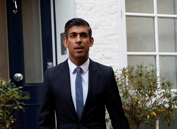 Britain's Conservative MP Rishi Sunak leaves his home address in London
