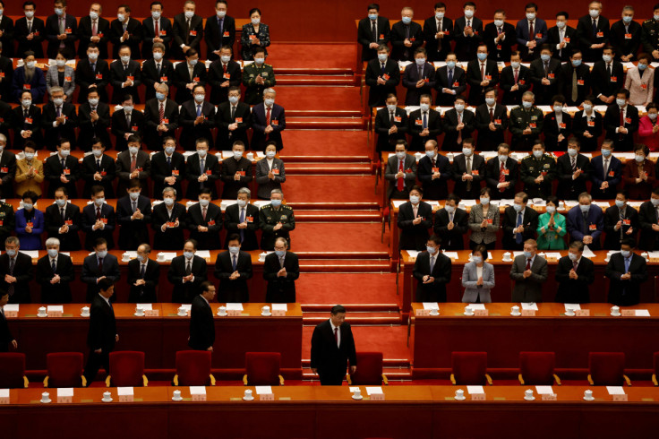 Chinese President Xi Jinping arrives for the CPPCC closing session in Beijing