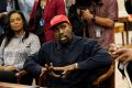 Rapper Kanye West speaks during meeting with U.S. President Trump at the White House in Washington