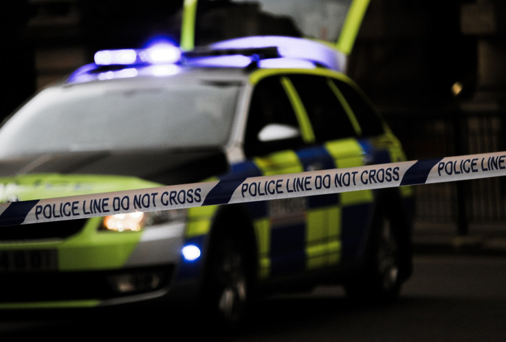 Police car and police line