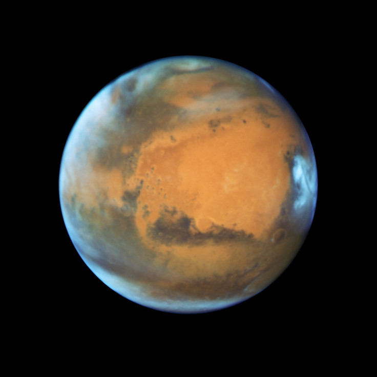 The planet Mars taken by the NASA Hubble Space Telescope when the planet was 50 million miles from Earth