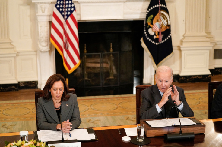 FILE PHOTO - U.S. President Biden and Vice President Harris attend a meeting at the White House