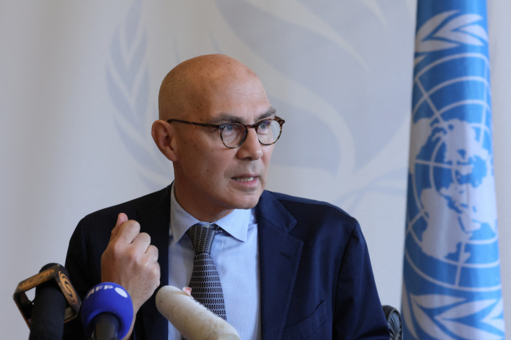 UNHCR's Turk briefs media at Palais Wilson in Geneva