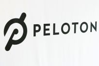 A Peloton logo is seen after the ringing of the opening bell for the company's IPO at the Nasdaq Market site in New York City