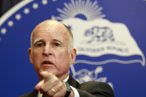 California Governor Jerry Brown speaks after vetoing the budget passed the day before by state legislators in Los Angeles, California June 16, 2011.