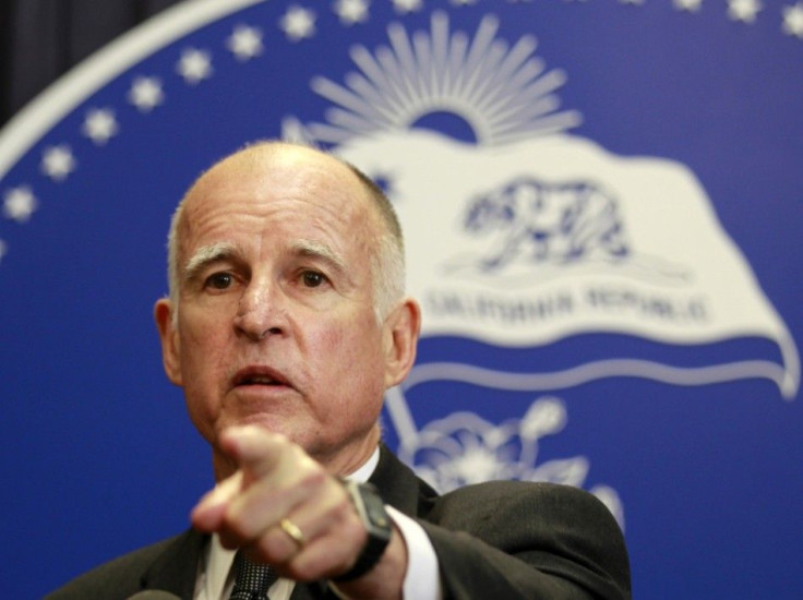 California Governor Jerry Brown speaks after vetoing the budget passed the day before by state legislators in Los Angeles, California June 16, 2011.