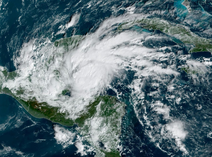 Hurricane Lisa approaches the Yucatan Peninsula on November 2