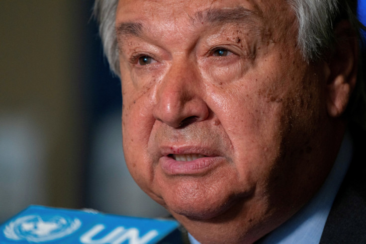 UN Secretary-General Guterres addresses media prior to Nuclear Non-Proliferation Treaty review conference in New York