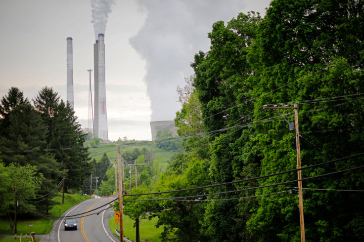 Exhaust rises from the stacks of the Harrison Power Station in Haywood