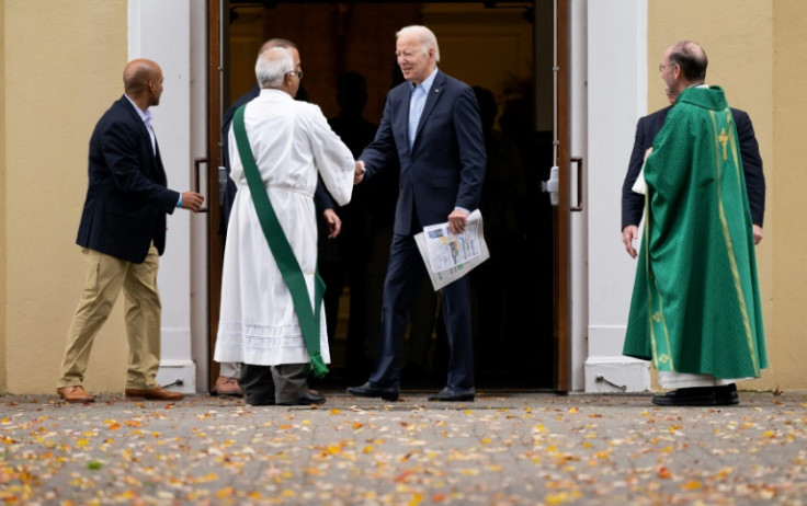 US President Joe Biden, seen here attending mass at Saint Joseph on the Brandywine Roman Catholic Church in Wilmington, Delaware, says he is optimistic his Democrats will retain the majority in Congress after the November 8, 2022 midterm elections