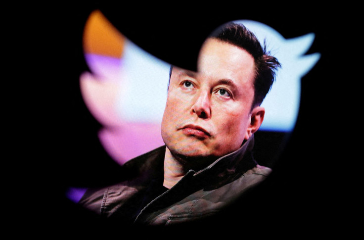 Illustration shows Elon Musk's photo and Twitter logo