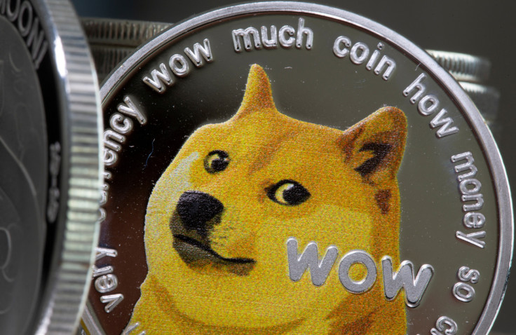 Representations of the virtual currency Dogecoin are seen in this illustration taken