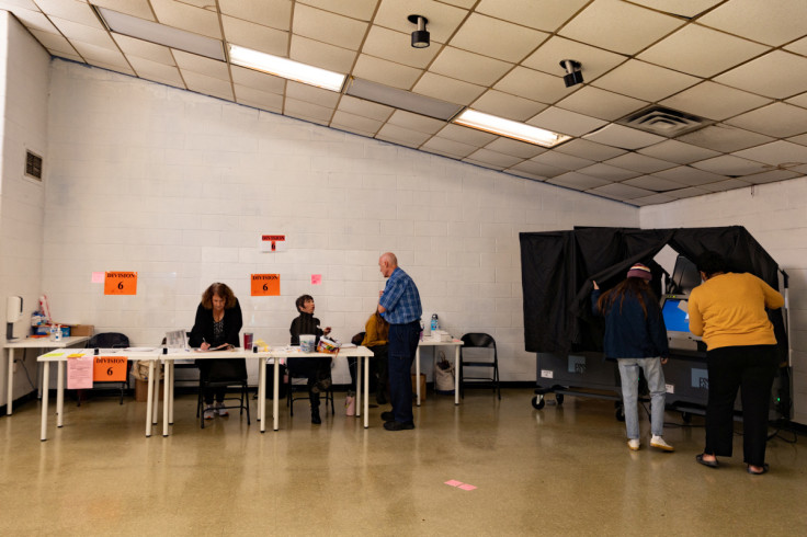 A voter casts a ballot during the 2022 U.S. midterm election in Philadelphia