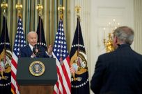 US President Joe Biden responds to a question during a press conference a day after the US midterm elections