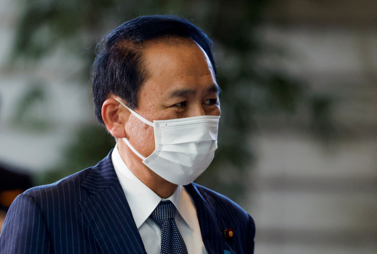 Japan's Justice Minister Yasuhiro Hanashi arrives at Prime Minister Fumio Kishida's official residence in Tokyo