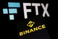 Illustration shows Binance and FTX logos