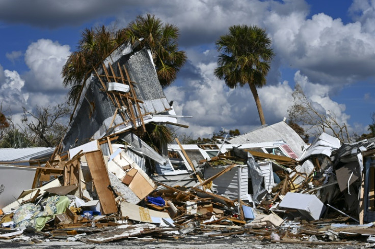 Debris at a trailer park on Fort Myers Beach