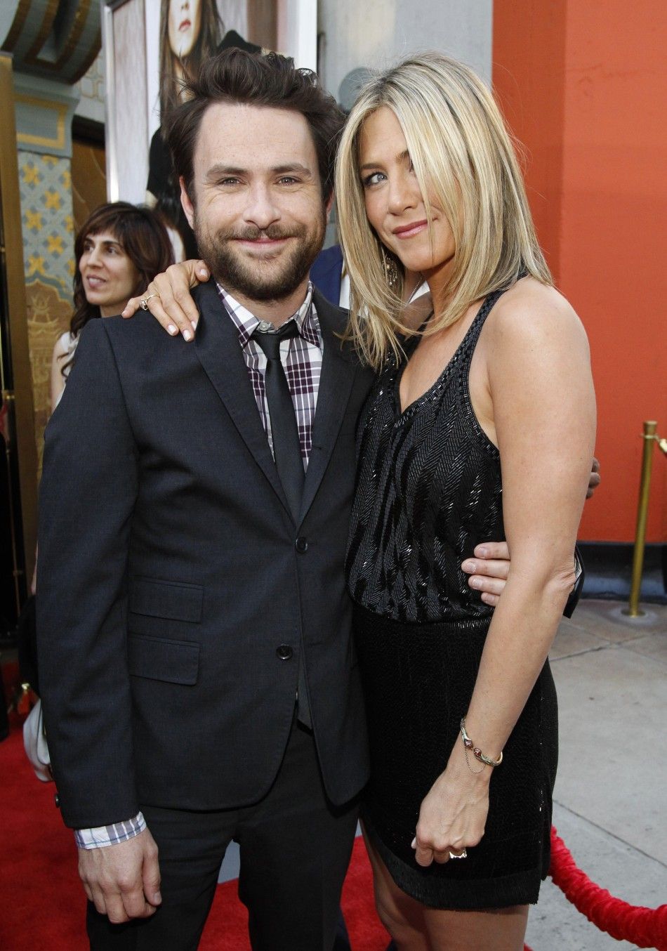 Cast members Jennifer Aniston and Charlie Day pose at the premiere of quotHorrible Bossesquot at the Grauman039s Chinese theatre in Hollywood, California June 30, 2011.
