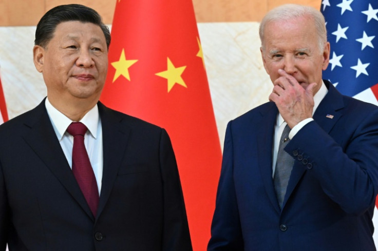 US President Joe Biden (R) and China's President Xi Jinping (L) meet on the sidelines of the G20 Summit in Nusa Dua on the Indonesian resort island of Bali on November 14, 2022