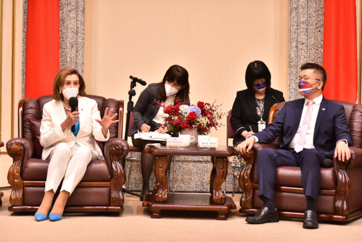 U.S. House Speaker Nancy Pelosi attends a meeting with Legislative Yuan Vice President Tsai Chi-chang